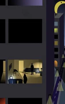 City at night Stock Illustration