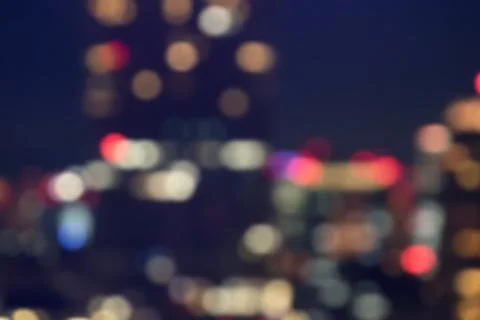 City night lights blurred bokeh Stock Photos