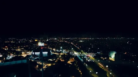 City night lights Sofia from top tower Video stock 149679432