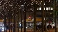 City night people crossing street life crowd traffic and Christmas lighting 4k or 4k+ Resolution