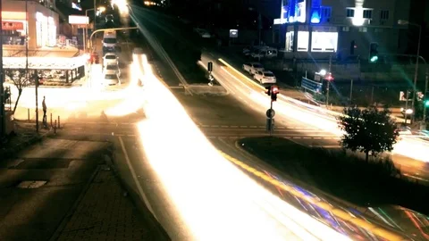 City night trafic timelapse Stock Footage 72439384