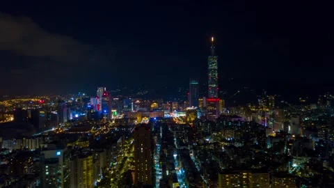 City Nightscape Drone Video Stock Footage 324768254