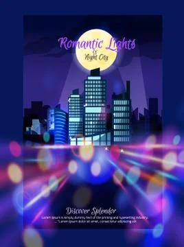 City Nightscape Poster Stock Illustration