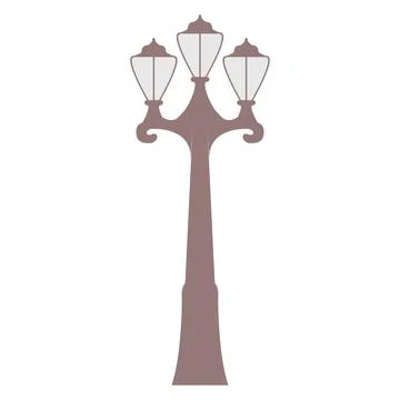 City old light.Vector flat illustration.Isolated on white background. Stock Illustration