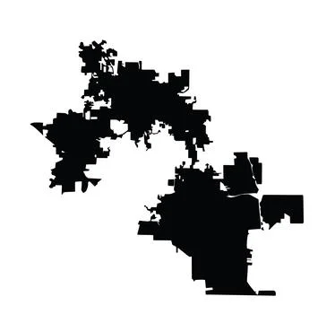 City Orlando map vector silhouette illustration Ilustração Stock
