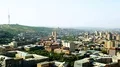 City panorama with high-rise buildings and central street in Yerevan, Armenia HD Footage