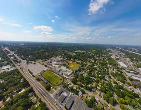 City Panorama View Perspective Stock Photos