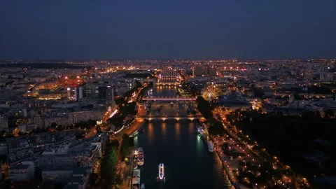 The City Of Paris Is Built Along A Bend In The River Seine By Drone Stock Footage 243439999