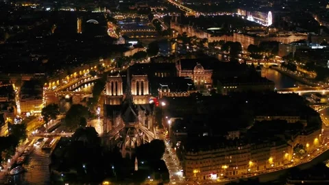 The City Of Paris Is Built Along A Bend In The River Seine By Drone Stock Footage 243460213