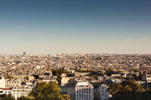 The city of Paris from its highest point in Montmartre, Paris 库存照片