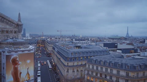 The city of Paris - view from a rooftop Stock Footage 46474470