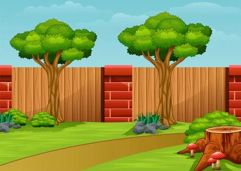 City park background with a nature Stock Illustration