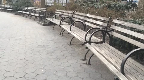 City park bench Stock Footage 48365528