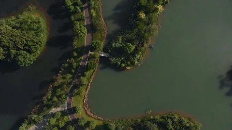 City park with lakes Stock Footage 113716618