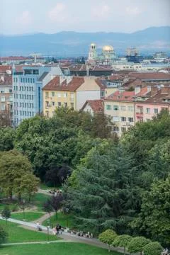 City park in Sofia during the summer Stock Photos