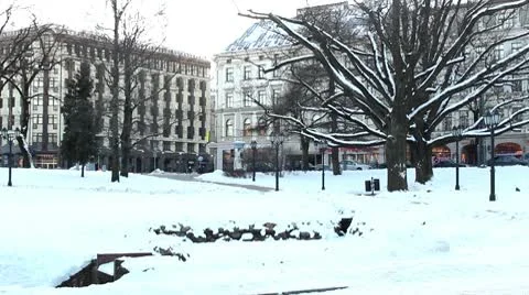 City park in winter DNxHD Stock Footage 10737366