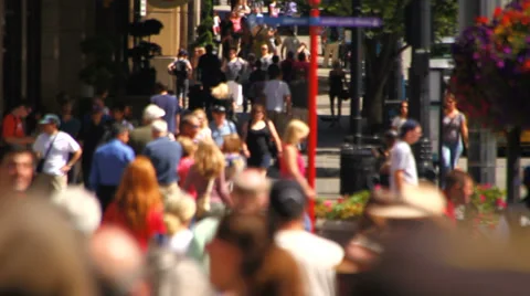 City Pedestrian Traffic Stock Footage 31908619
