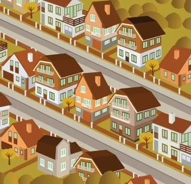 City in perspective Stock Illustration