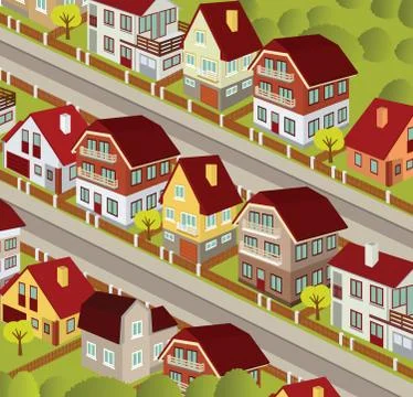 City in perspective Stock Illustration