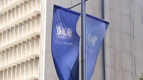 City of Perth Flag 库存影片 105143390
