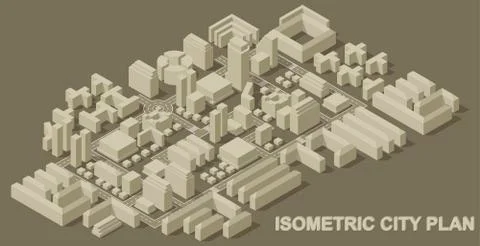 City plan isometric Free Stock Illustration