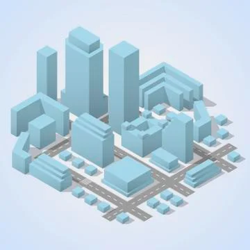 City plan isometric Stock Illustration