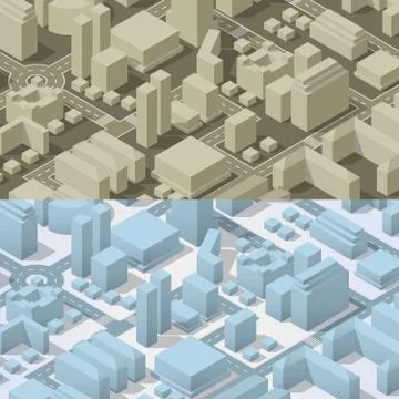 City plan isometric Stock Illustration
