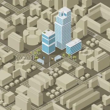 City plan isometric Stock Illustration