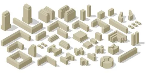 City plan set Stock Illustration
