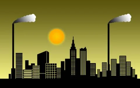 City pollution Stock Illustration