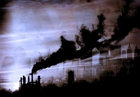 City pollution Stock Illustration