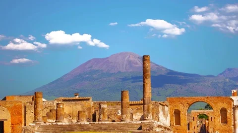 The city of Pompeii, destroyed in 79 BC.... | Stock Video | Pond5