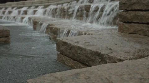 City Pond Waterfall Stock Footage 68151868