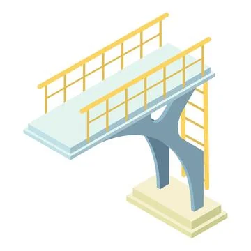 City pool diving board icon, isometric style Stock Illustration