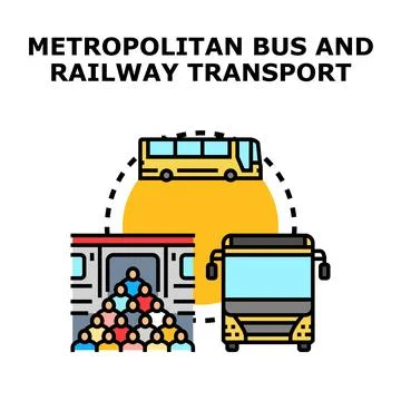 City population using public metropolitan transport vehicles Stock Illustration