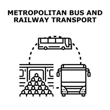 City population using public metropolitan transport vehicles Stock Illustration
