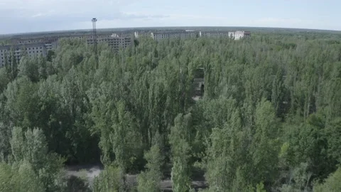 City of Pripyat. Chernobyl. Summer. Drone video. 스톡 동영상 155242517