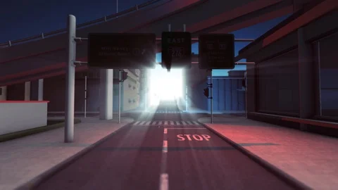 City with Projector Brightness from Afar 2 Stock Footage 99341115