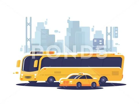 City public transport Stock Illustration