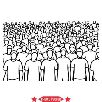 City Pulse Vector Crowd Silhouette Set for Metropolitan Vibe Designs Stock Illustration