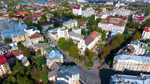 City with quadcopter Stock Footage 85348258