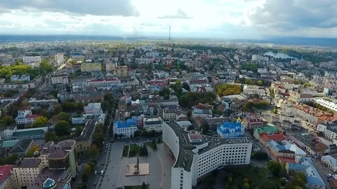 City with quadcopter HD Stock-Footage 85348686