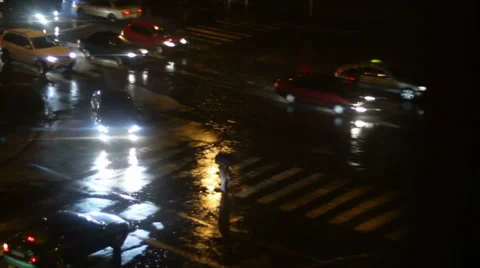 City rain Stock Footage 33008787