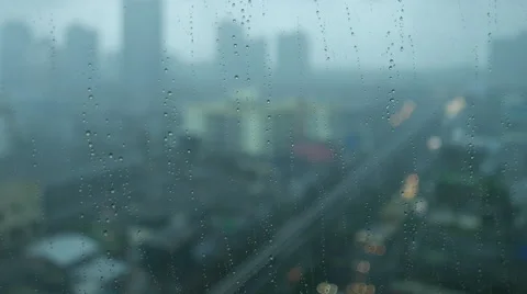 City in the Rain Stock Footage 60235963