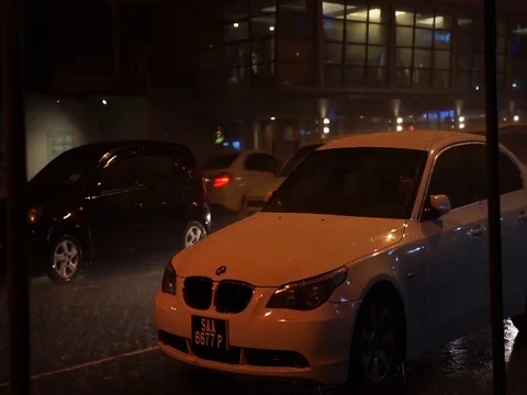 City in rain Stock Footage 121862787