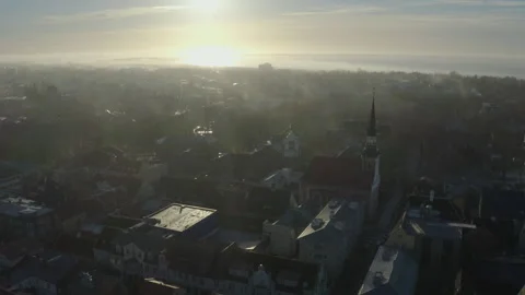 The city in the rays of the autumn sun Stock Footage 212614142