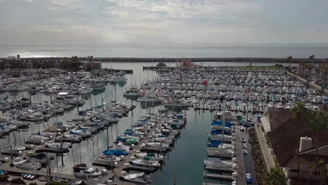 City of Redondo Beach marina aerial Stock Footage