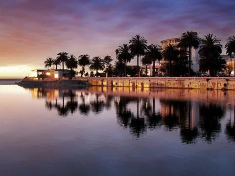 City reflected on a river Stock Photos