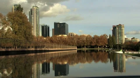 City reflection Stock Footage 926343