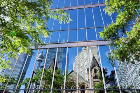 City reflections Stock Photos